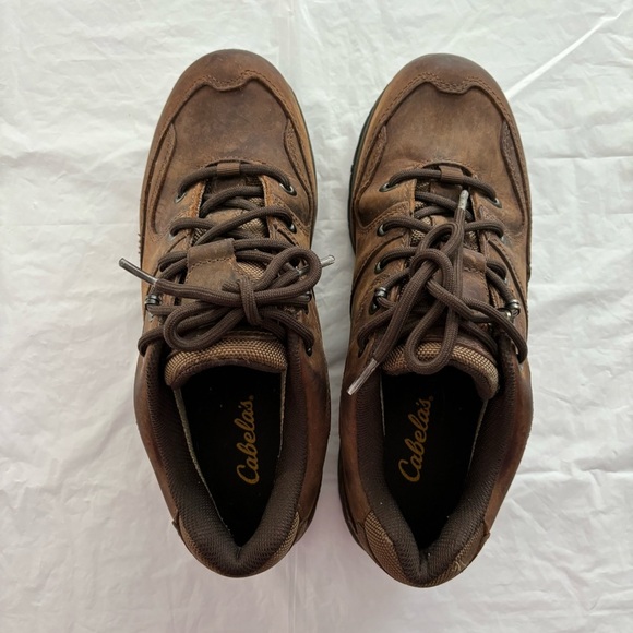 Cabela’s hiking low boots brown rubbed dry leather waterproof SZ 9 D Worn once main image 9